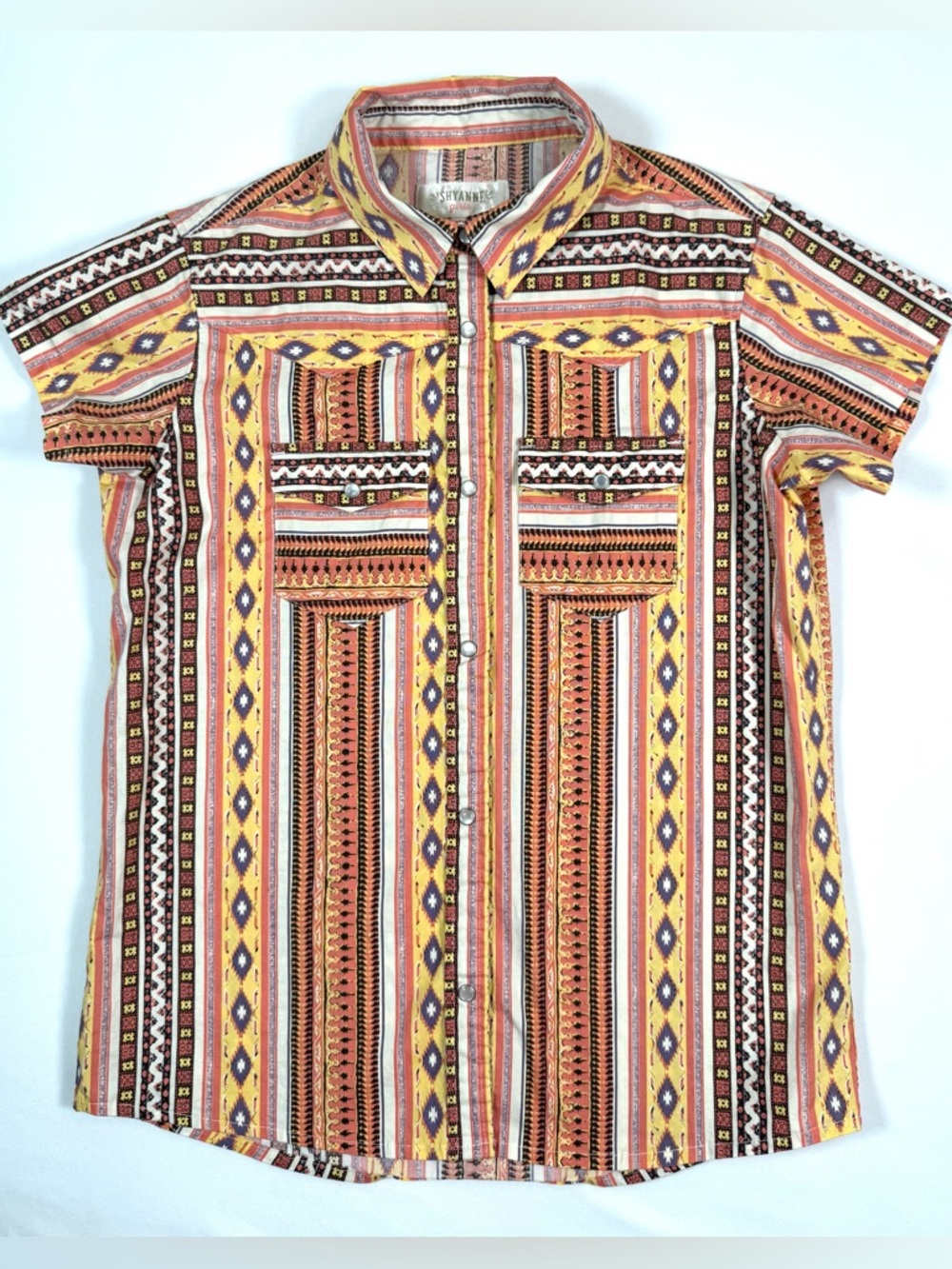 SHYANNE Girls Western Aztec Snap Shirt 7 Southwestern Cowgirl Rodeo Boho Country
